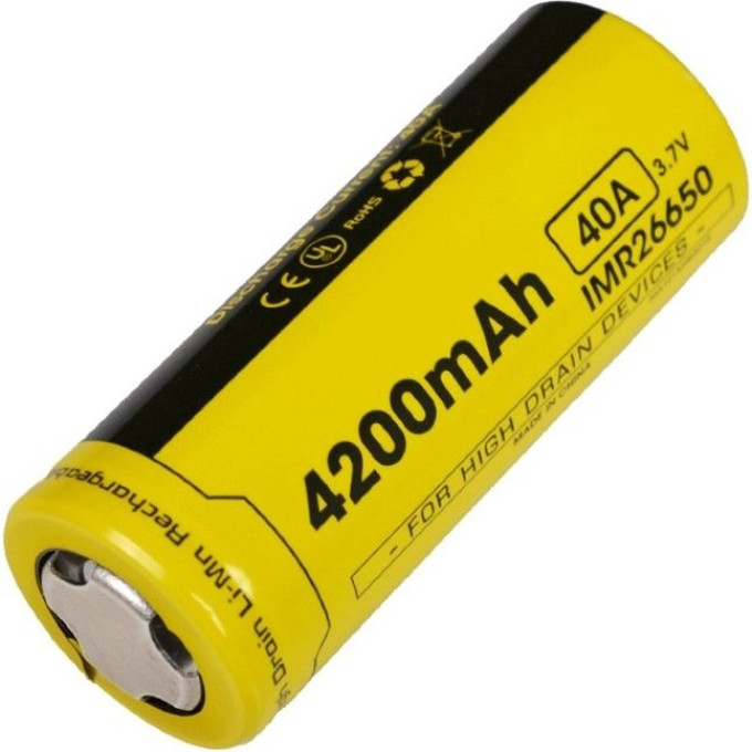 Аккумулятор NITECORE IMR NL26650A 4200 мА·ч, 40 А, Flat Top 14534